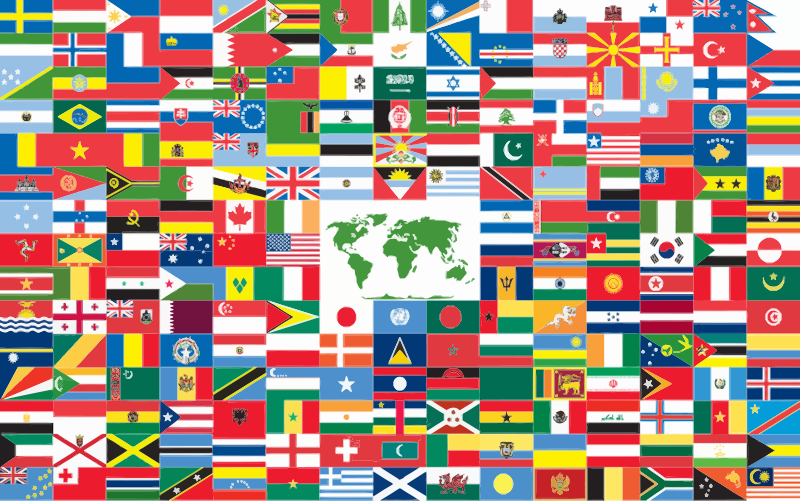 Flags of the World nestled together in a single image